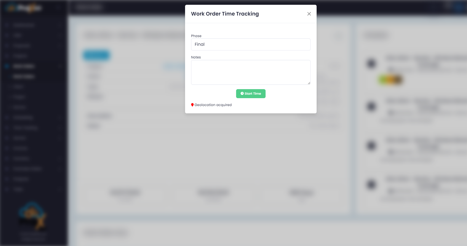 Create Project or Service Work Orders - ProjX360